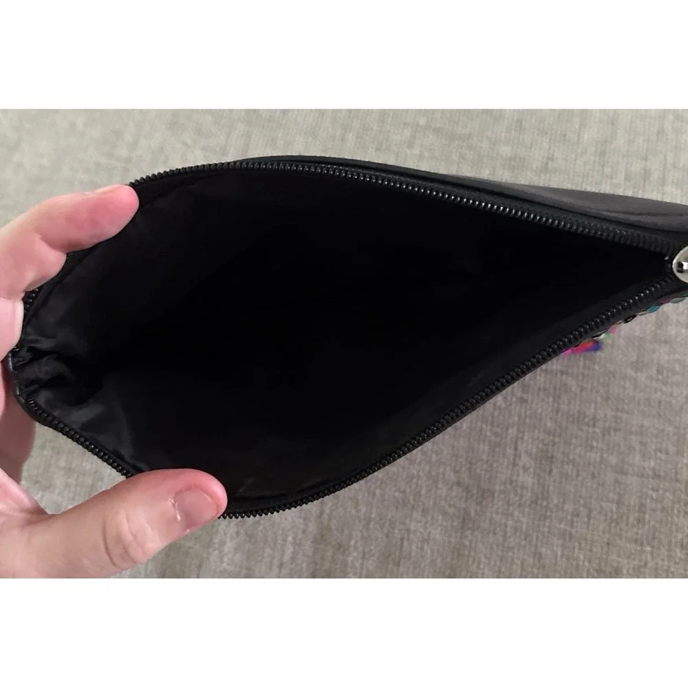 Victoria's Secret colorful sequin sparkle wristlet‎ clutch purse cosmetic bag